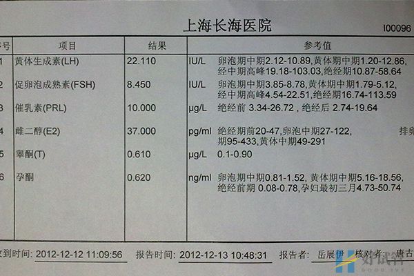 性激素六项检查单